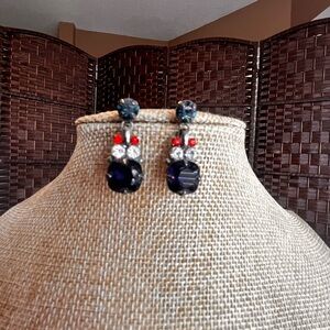 Sorrelli Blue and Orange Swarovski Crystal Earrings